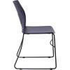 image:imageFlash Furniture HERCULES Series Set of 5 Commercial Stack Chair  660 lb Capacity  Durable Navy Perforated Plastic Back  Black Powder Coated Steel Sled BaseNavy