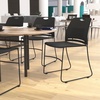 image:imageFlash Furniture HERCULES Series Set of 5 Commercial Stack Chair  660 lb Capacity  Durable Navy Perforated Plastic Back  Black Powder Coated Steel Sled BaseBlack