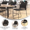 image:imageFlash Furniture HERCULES Series Set of 5 Commercial Stack Chair  660 lb Capacity  Durable Navy Perforated Plastic Back  Black Powder Coated Steel Sled BaseBlack