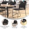 image:imageFlash Furniture HERCULES Series Set of 5 Commercial Stack Chair  660 lb Capacity  Durable Navy Perforated Plastic Back  Black Powder Coated Steel Sled BaseBlack