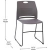 image:imageFlash Furniture HERCULES Series Set of 5 Commercial Stack Chair  660 lb Capacity  Durable Navy Perforated Plastic Back  Black Powder Coated Steel Sled BaseGrey