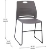 image:imageFlash Furniture HERCULES Series Set of 5 Commercial Stack Chair  660 lb Capacity  Durable Navy Perforated Plastic Back  Black Powder Coated Steel Sled BaseGrey