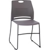 image:imageFlash Furniture HERCULES Series Set of 5 Commercial Stack Chair  660 lb Capacity  Durable Navy Perforated Plastic Back  Black Powder Coated Steel Sled BaseGrey