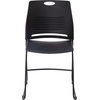 image:imageFlash Furniture HERCULES Series Set of 5 Commercial Stack Chair  660 lb Capacity  Durable Navy Perforated Plastic Back  Black Powder Coated Steel Sled BaseBlack