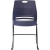 image:imageFlash Furniture HERCULES Series Set of 5 Commercial Stack Chair  660 lb Capacity  Durable Navy Perforated Plastic Back  Black Powder Coated Steel Sled BaseNavy