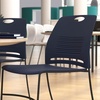 image:imageFlash Furniture HERCULES Series Set of 5 Commercial Stack Chair  660 lb Capacity  Durable Navy Perforated Plastic Back  Black Powder Coated Steel Sled BaseNavy