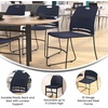 image:imageFlash Furniture HERCULES Series Set of 5 Commercial Stack Chair  660 lb Capacity  Durable Navy Perforated Plastic Back  Black Powder Coated Steel Sled BaseNavy