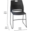 image:imageFlash Furniture HERCULES Series Set of 5 Commercial Stack Chair  660 lb Capacity  Durable Navy Perforated Plastic Back  Black Powder Coated Steel Sled BaseBlack