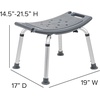 image:imageFlash Furniture HERCULES Series ToolFree and Quick Assembly 300 Lb Capacity Adjustable Gray Bath amp Shower Chair with Nonslip Feet