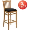 image:imageFlash Furniture HERCULES Series Vertical Slat Back Mahogany Wood Restaurant BarstoolBlack Vinyl SeatNatural Wood Frame