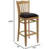 image:imageFlash Furniture HERCULES Series Vertical Slat Back Mahogany Wood Restaurant BarstoolBlack Vinyl SeatNatural Wood Frame