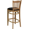 image:imageFlash Furniture HERCULES Series Vertical Slat Back Mahogany Wood Restaurant BarstoolBlack Vinyl SeatNatural Wood Frame