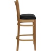 image:imageFlash Furniture HERCULES Series Vertical Slat Back Mahogany Wood Restaurant BarstoolBlack Vinyl SeatNatural Wood Frame