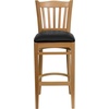 image:imageFlash Furniture HERCULES Series Vertical Slat Back Mahogany Wood Restaurant BarstoolBlack Vinyl SeatNatural Wood Frame
