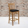image:imageFlash Furniture HERCULES Series Vertical Slat Back Mahogany Wood Restaurant BarstoolBlack Vinyl SeatNatural Wood Frame