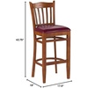 image:imageFlash Furniture HERCULES Series Vertical Slat Back Mahogany Wood Restaurant BarstoolBurgundy Vinyl SeatCherry Wood Frame