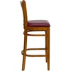 image:imageFlash Furniture HERCULES Series Vertical Slat Back Mahogany Wood Restaurant BarstoolBurgundy Vinyl SeatCherry Wood Frame