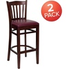 image:imageFlash Furniture HERCULES Series Vertical Slat Back Mahogany Wood Restaurant BarstoolBurgundy Vinyl SeatMahogany Wood Frame
