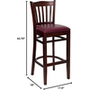 image:imageFlash Furniture HERCULES Series Vertical Slat Back Mahogany Wood Restaurant BarstoolBurgundy Vinyl SeatMahogany Wood Frame
