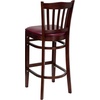 image:imageFlash Furniture HERCULES Series Vertical Slat Back Mahogany Wood Restaurant BarstoolBurgundy Vinyl SeatMahogany Wood Frame