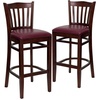 image:imageFlash Furniture HERCULES Series Vertical Slat Back Mahogany Wood Restaurant BarstoolBurgundy Vinyl SeatMahogany Wood Frame