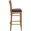 image:imageFlash Furniture HERCULES Series Vertical Slat Back Mahogany Wood Restaurant BarstoolBurgundy Vinyl SeatNatural Wood Frame