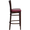 image:imageFlash Furniture HERCULES Series Vertical Slat Back Mahogany Wood Restaurant BarstoolBurgundy Vinyl SeatWalnut Wood Frame
