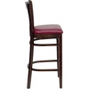 image:imageFlash Furniture HERCULES Series Vertical Slat Back Mahogany Wood Restaurant BarstoolBurgundy Vinyl SeatWalnut Wood Frame