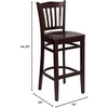 image:imageFlash Furniture HERCULES Series Vertical Slat Back Mahogany Wood Restaurant BarstoolMahogany Wood SeatMahogany Wood Frame