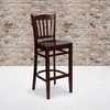 image:imageFlash Furniture HERCULES Series Vertical Slat Back Mahogany Wood Restaurant BarstoolMahogany Wood SeatMahogany Wood Frame