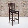 image:imageFlash Furniture HERCULES Series Vertical Slat Back Mahogany Wood Restaurant BarstoolWalnut Wood SeatWalnut Wood Frame