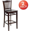 image:imageFlash Furniture HERCULES Series Vertical Slat Back Mahogany Wood Restaurant BarstoolWalnut Wood SeatWalnut Wood Frame
