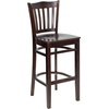 image:imageFlash Furniture HERCULES Series Vertical Slat Back Mahogany Wood Restaurant BarstoolWalnut Wood SeatWalnut Wood Frame