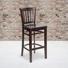 image:imageFlash Furniture HERCULES Series Vertical Slat Back Mahogany Wood Restaurant BarstoolWalnut Wood SeatWalnut Wood Frame