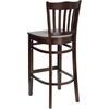 image:imageFlash Furniture HERCULES Series Vertical Slat Back Mahogany Wood Restaurant BarstoolWalnut Wood SeatWalnut Wood Frame