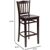 image:imageFlash Furniture HERCULES Series Vertical Slat Back Mahogany Wood Restaurant BarstoolWalnut Wood SeatWalnut Wood Frame