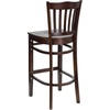 image:imageFlash Furniture HERCULES Series Vertical Slat Back Mahogany Wood Restaurant BarstoolWalnut Wood SeatWalnut Wood Frame