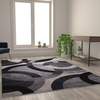 image:imageFlash Furniture Harken Collection 6 x 9 Geometric Area Rug  Black and Gray Olefin Facing  Jute Backing  Living Room or Bedroom