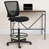 image:imageFlash Furniture Harper Ergonomic MidBack Mesh Drafting Chair with Black Fabric Seat and Adjustable Foot RingContemporary