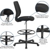 image:imageFlash Furniture Harper Ergonomic MidBack Mesh Drafting Chair with Black Fabric Seat and Adjustable Foot RingContemporary