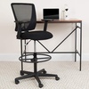 image:imageFlash Furniture Harper Ergonomic MidBack Mesh Drafting Chair with Black Fabric Seat and Adjustable Foot RingWith Arms