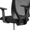 image:imageFlash Furniture Harper Ergonomic MidBack Mesh Drafting Chair with Black Fabric Seat and Adjustable Foot RingWith Arms