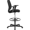 image:imageFlash Furniture Harper Ergonomic MidBack Mesh Drafting Chair with Black Fabric Seat and Adjustable Foot RingWith Arms