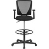 image:imageFlash Furniture Harper Ergonomic MidBack Mesh Drafting Chair with Black Fabric Seat and Adjustable Foot RingWith Arms