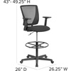 image:imageFlash Furniture Harper Ergonomic MidBack Mesh Drafting Chair with Black Fabric Seat and Adjustable Foot RingWith Arms