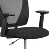 image:imageFlash Furniture Harper Ergonomic MidBack Mesh Drafting Chair with Black Fabric Seat and Adjustable Foot RingWith Arms