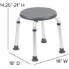 image:imageFlash Furniture Hercules Series Aluminum Bath and Shower Chair with Adjustable Seat Height AntiSlip Medical Shower Chair WhiteGray