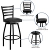 image:imageFlash Furniture Hercules Series Ladder Back Swivel Barstool Commercial Grade Modern Metal Bar Stool with Padded 360Degree Swivel Seat BlackBlack Vinyl SeatBlack Metal Frame