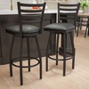 image:imageFlash Furniture Hercules Series Ladder Back Swivel Barstool Commercial Grade Modern Metal Bar Stool with Padded 360Degree Swivel Seat BlackBlack Vinyl SeatBlack Metal Frame