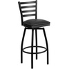 image:imageFlash Furniture Hercules Series Ladder Back Swivel Barstool Commercial Grade Modern Metal Bar Stool with Padded 360Degree Swivel Seat BlackBlack Vinyl SeatBlack Metal Frame